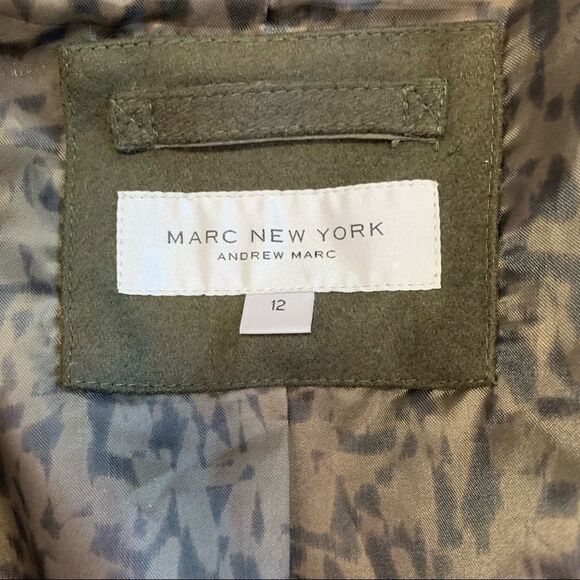 Andrew Marc Aerial Wool Capelet Jacket Green size 12 - Picture 9 of 13